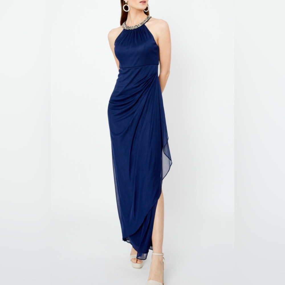 Alex Evenings -Elegant Navy Blue Evening Gown